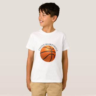 T-shirt Basket en cuir orange et noir personnalisé