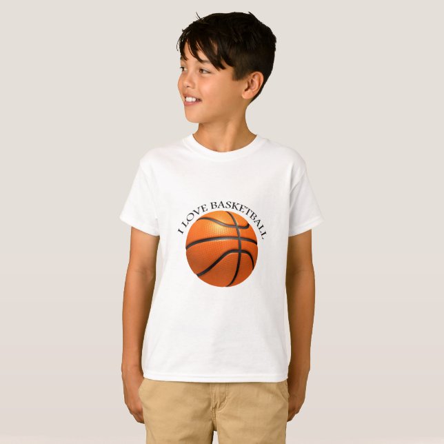 T-shirt Basket en cuir orange et noir personnalisé (Devant entier)