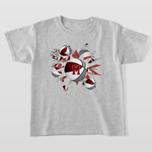 T-shirt basket et étoiles gris marron pour fille