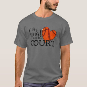 T-shirt Basket Mon Coeur Est Sur Cette Cour Maman Baller P