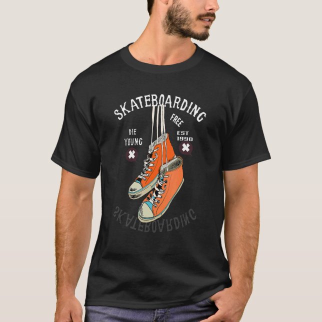 T-shirt Basket Skating Chaussures Skateboard Streetwear Hi (Devant)