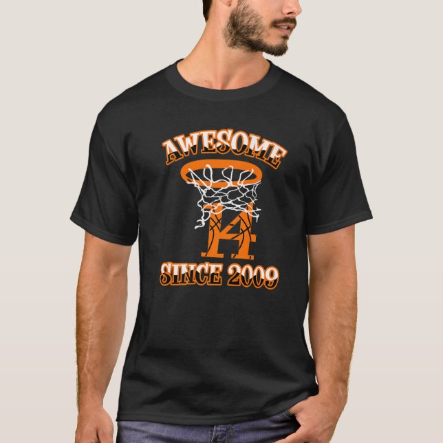 T-shirt Basketball 14ème Anniversaire Chemise Pour Garçons (Devant)