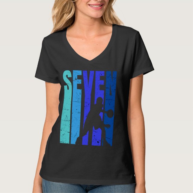 T-shirt Basketball 7e anniversaire garçon - 7 ans Basketba (Devant)