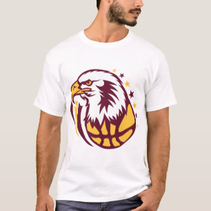 T-shirt basketball aigle logo tete eagle dessin face carto