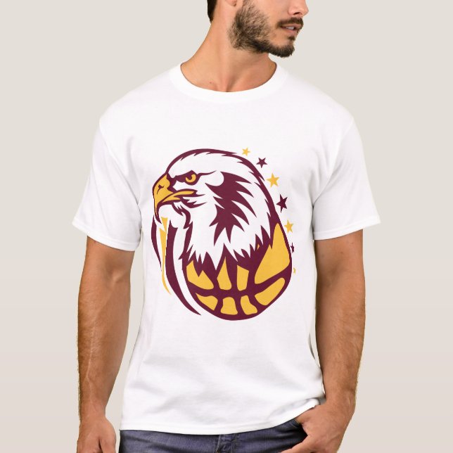 T-shirt basketball aigle logo tete eagle dessin face carto (Devant)