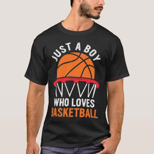 T-shirt Basketball Amusant Pour Les Garçons - Juste Un Gar (Devant)