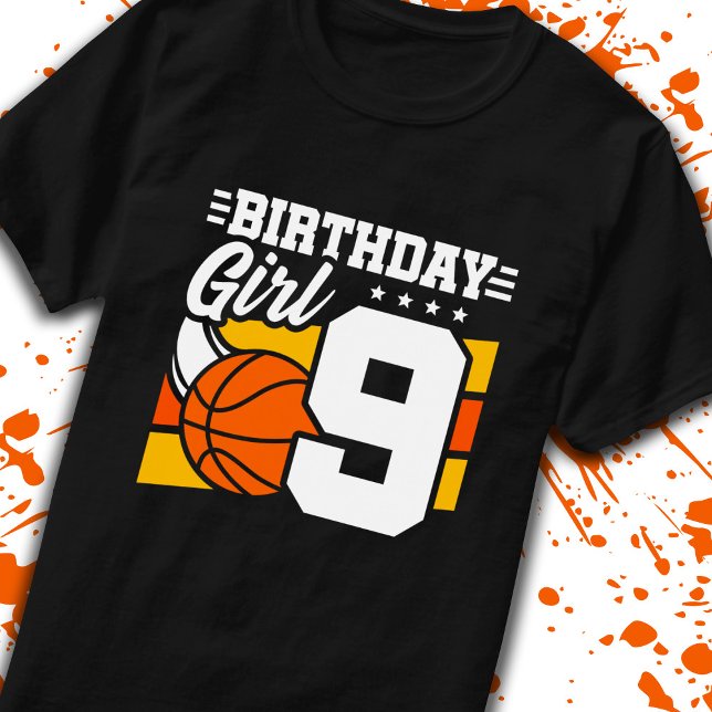 T-shirt Basketball Anniversaire 9 ans fille 9e anniversair (Créateur téléchargé)