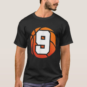 T-shirt Basketball Anniversaire Numéro 9 pour Neuf ans
