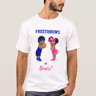 T-shirt Basketball Bows Babies Boy Girl Gender Reveveale
