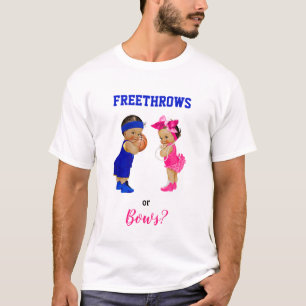 T-shirt Basketball Bows Baby Boy Girl Gender Reveal