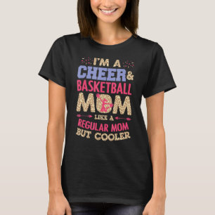 T-shirt Basketball Cheer Fan Leopard Graphisme Moms Cheerl