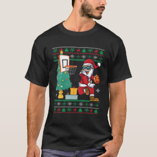 T-shirt Basketball Christmas Sweater Dunking Santa Ugly Sw