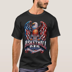 T-shirt Basketball classique pour papa Drapeau américain B