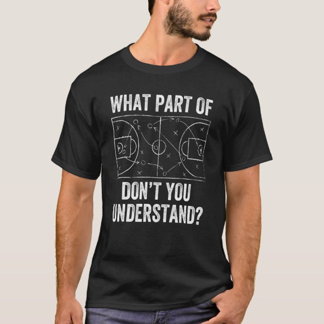 T-shirt Basketball Coach Tactic Men Women Ball Game Traine (Devant)