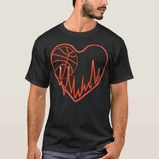 T-shirt Basketball de basketball amusant battement de coeu