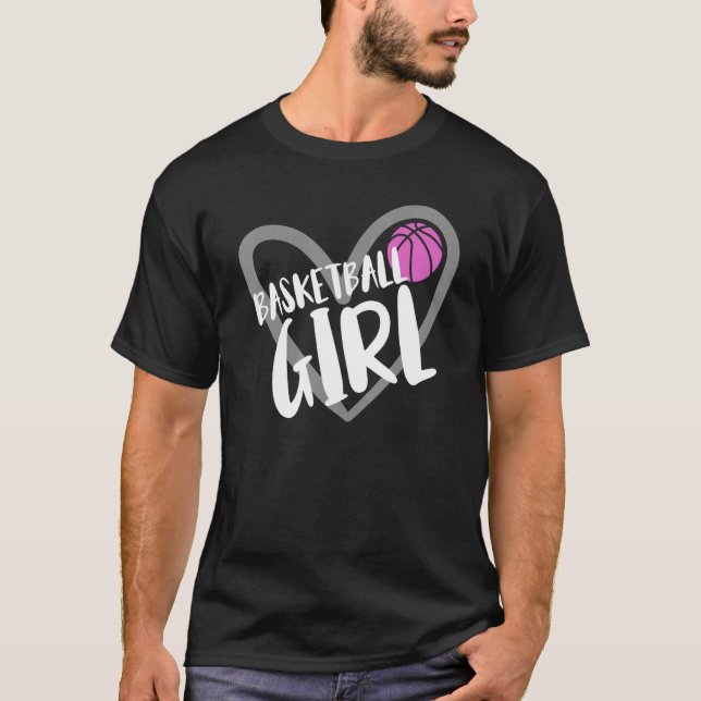 T-shirt Basketball Girl Heart (Devant)