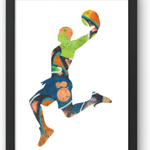t Shirt Basketball Graffiti Silhouette Basketball