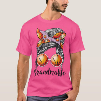 T-shirt Basketball Grand-mère Vie Messy Bun Jeu Jour Drôle