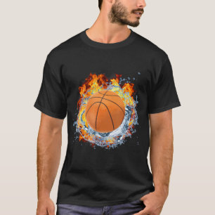 T-shirt Basketball Ice Splash Flamme Cool Sport Joueur
