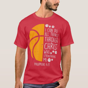 T-shirt Basketball je peux faire des choses Bible Verse Di
