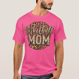 T-shirt Basketball Maman Funny Leopard Basketball