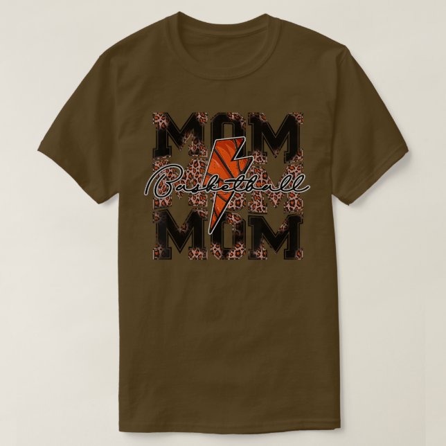 T-shirt Basketball Maman léopard éclair boulon de basket g (Design devant)