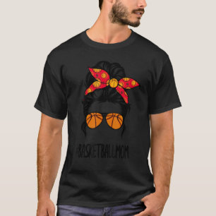 T-shirt Basketball Maman Messy Bun Maman Amateurs de softb