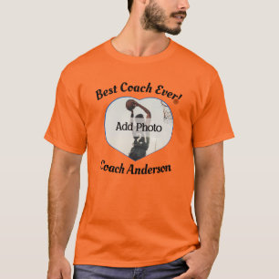 T-shirt Basketball Meilleur Entraîneur Jamais ! Nom photo 