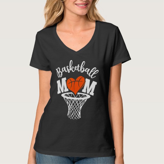 T-shirt Basketball Mom Cute  Distressed Leopard Mother s D (Devant)