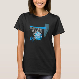 T-shirt Basketball Player Blue Ribbon Diabetes Awareness S