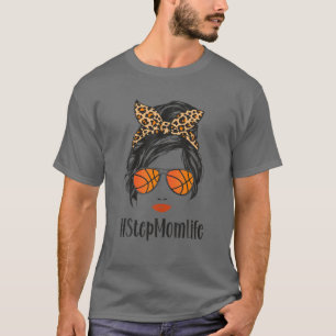 T-shirt Basketball Stepmaman Vie Messy Bun Leopard Bandana