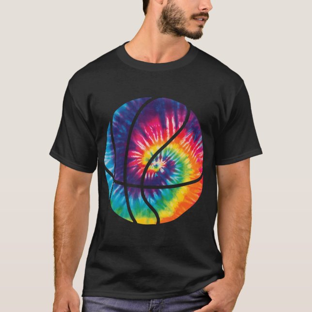 T-shirt Basketball Tie Dye Awesome Sports Rainbow Trippy G (Devant)