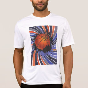 T-shirt Basketball Urbain Abstrait Grunge Rétro Sport