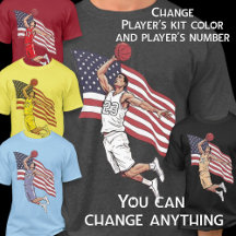 Basketball USA Dunk Drapeau Américain Couleur Art