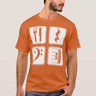 T-shirt Bass Clef Eat Reest Play Repeat Funny Music