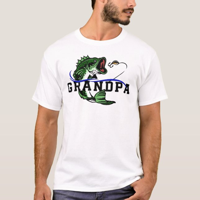 T-shirt Bass Fishing Grandpa Fisherman (Devant)