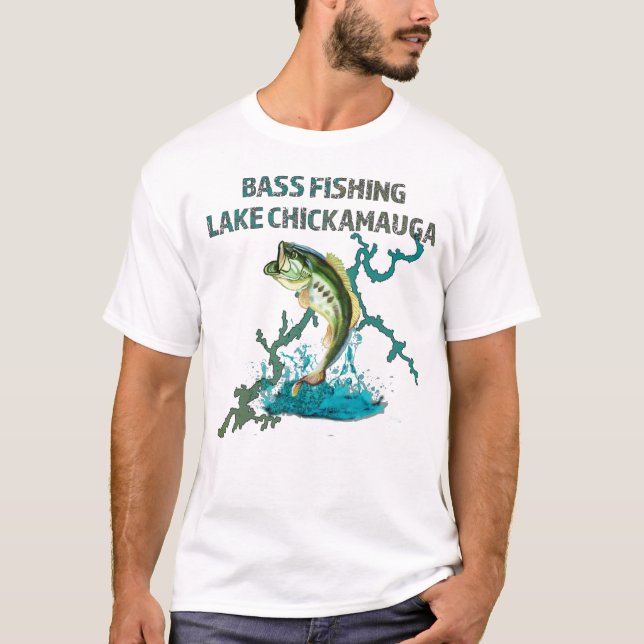 T-shirt Bass Fishing Lake Chickamauga (Devant)