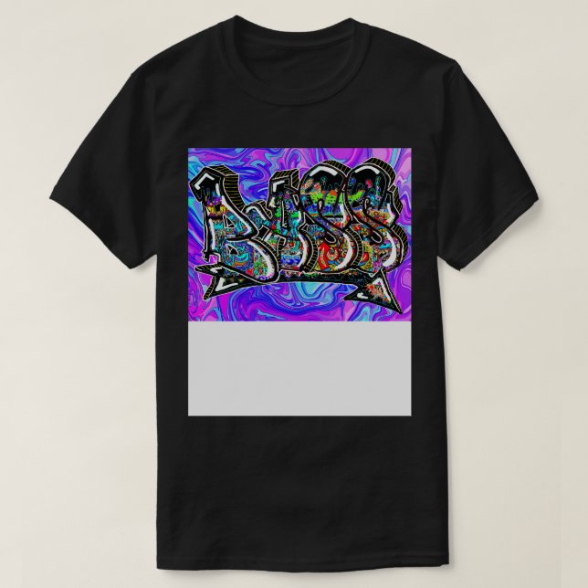 T-shirt Bass Graffiti Guitar Gig Art (Design devant)