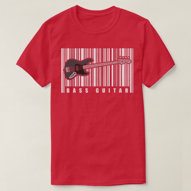 T-shirt Bass Player Barcode Music Musicien BhelpBass Gui (Design devant)