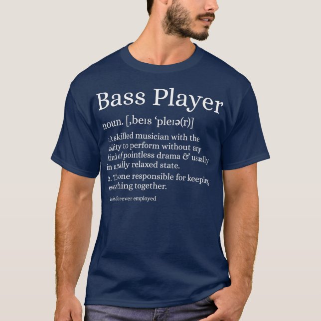 T-shirt Bass Player Définition Baid Cadeau pour (Devant)