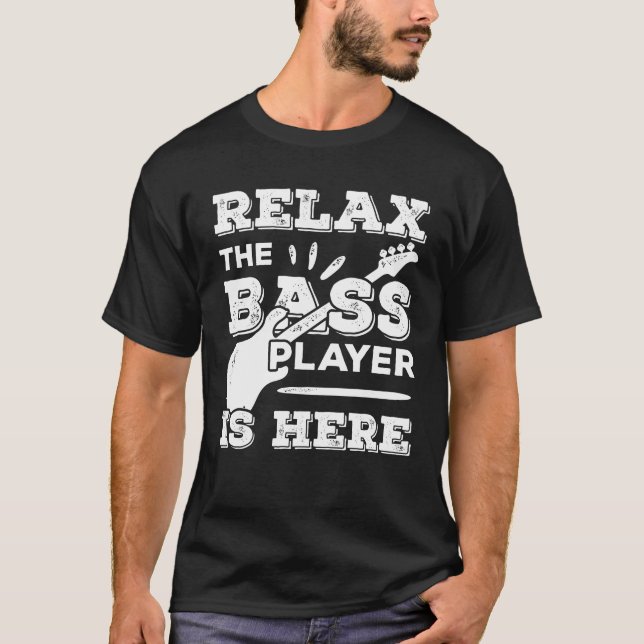 T-shirt Bass Player Guitar Musicien Cadeau de bar (Devant)