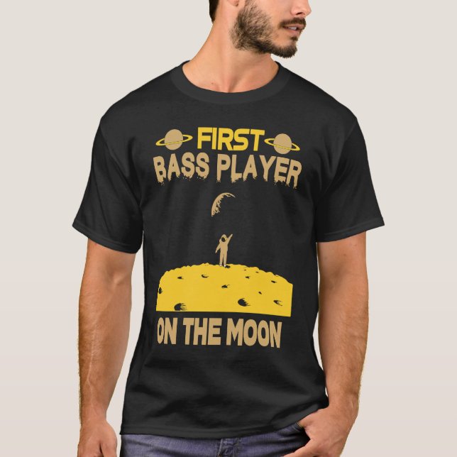 T-shirt Bass Player On The Moon (Devant)
