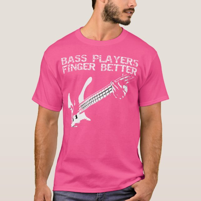 T-shirt Bass Players Doigt Meilleure Guitare (Devant)