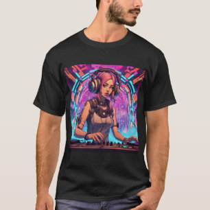 T-shirt Bass Techno Trance Raves - Cyberpunk DJ Design