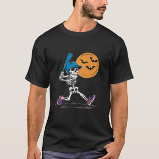 T-shirt Basse-Basse Halloween Éffrayant Catcher Pitcher ou