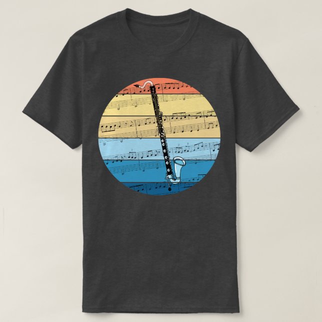 T-shirt Basse Clarinet Notation de musique Clarinetist Woo (Design devant)