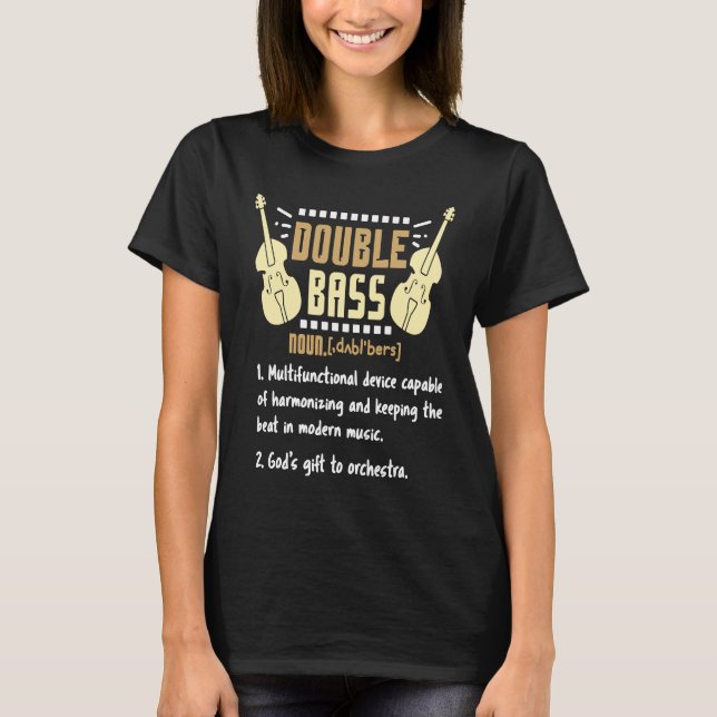 T-shirt Basse double pour un joueur de contrebasse (Devant)