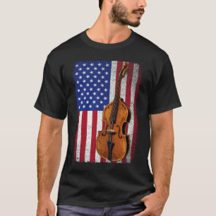 T-shirt Basse droite drapeau américain Patriotique Double 