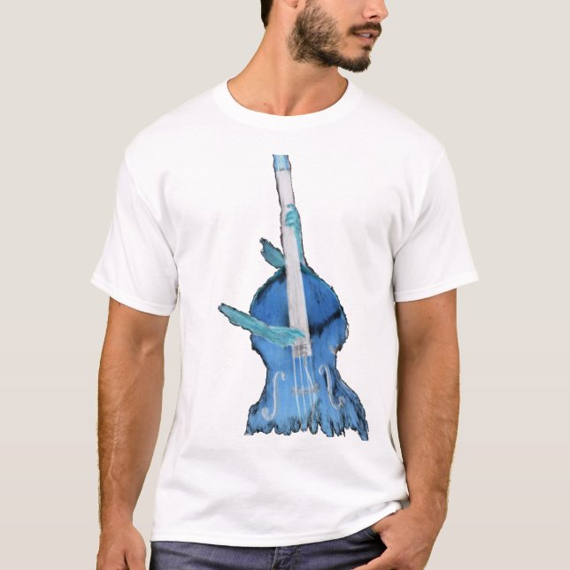 T-shirt Basse droite, jouée par deux mains, inversion (Devant)