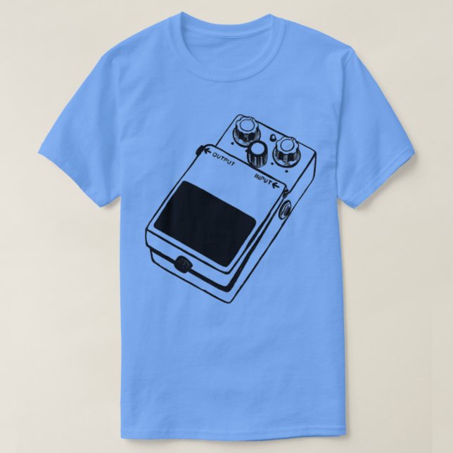 T-shirt Basse et Guitare, effet pédale de l'estomac overdr (Design devant)